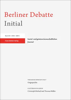  Berliner Debatte Initial 35 (2024) 2 | Buch |  Sack Fachmedien