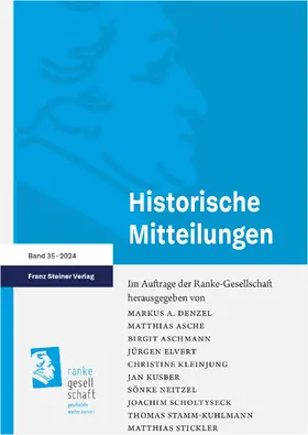 Denzel / Stickler / Asche |  Historische Mitteilungen 35 (2024) | Buch |  Sack Fachmedien