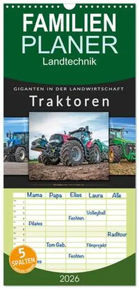 Roder / CALVENDO |  Familienplaner 2026 - Traktoren - Giganten in der Landwirtschaft mit 5 Spalten (Wandkalender, 21 x 45 cm) CALVENDO | Sonstiges |  Sack Fachmedien