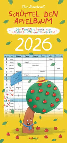 Sternbaum |  Schüttel den Apfelbaum - der Familienplaner zur beliebten Mitmachbuchreihe von Nico Sternbaum - Monats-Wandkalender 2026 zum Aufhängen, mit Spiralbindung, 22,4 x 48,5 cm | Sonstiges |  Sack Fachmedien