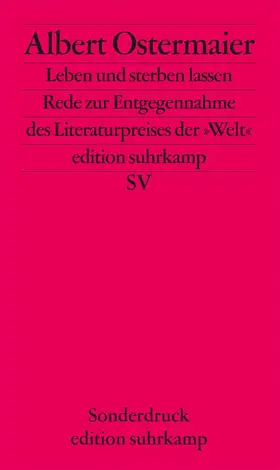 Ostermaier | Leben und sterben lassen | Buch | 978-3-518-06254-8 | sack.de