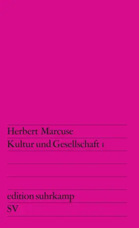 Marcuse |  Kultur und Gesellschaft I | Buch |  Sack Fachmedien