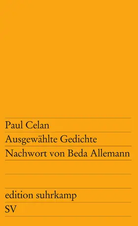 Celan |  Ausgewählte Gedichte | Buch |  Sack Fachmedien