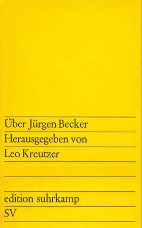 Becker / Kreutzer |  Über Jürgen Becker | Buch |  Sack Fachmedien