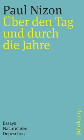 Nizon |  Über den Tag und durch die Jahre | Buch |  Sack Fachmedien
