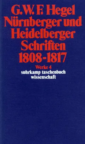 Hegel |  Nürnberger und Heidelberger Schriften 1808 - 1817 | Buch |  Sack Fachmedien