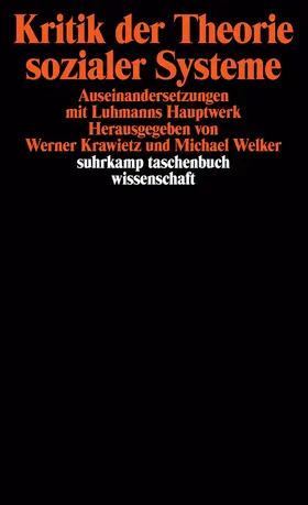 Krawietz / Welker |  Kritik der Theorie sozialer Systeme | Buch |  Sack Fachmedien