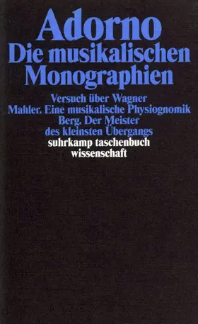 Adorno |  Die musikalischen Monographien | Buch |  Sack Fachmedien