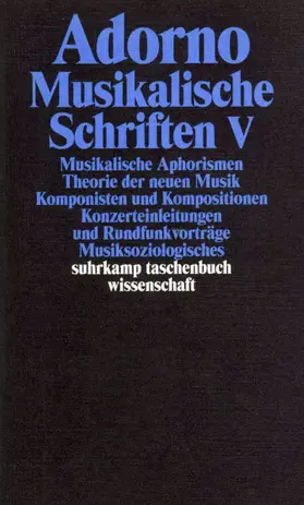 Adorno |  Musikalische Schriften 5 | Buch |  Sack Fachmedien