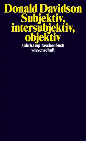 Davidson |  Subjektiv, intersubjektiv, objektiv | Buch |  Sack Fachmedien