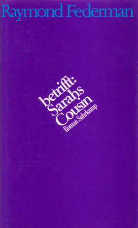 Federman |  betrifft: Sarahs Cousin | Buch |  Sack Fachmedien