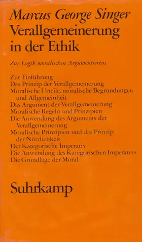 Singer |  Verallgemeinerung in der Ethik | Buch |  Sack Fachmedien