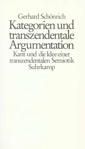 Schönrich |  Kategorien und transzendentale Argumentation | Buch |  Sack Fachmedien