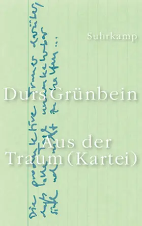 Grünbein |  Aus der Traum (Kartei) | eBook | Sack Fachmedien