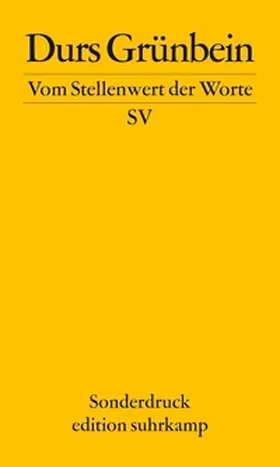 Grünbein |  Vom Stellenwert der Worte | eBook | Sack Fachmedien