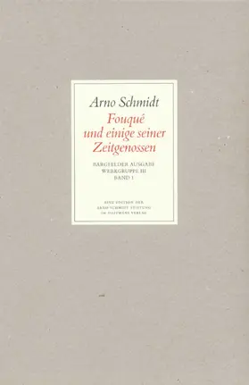 Schmidt |  Bargfelder Ausgabe. Standardausgabe. Werkgruppe 3, Band 1 | Buch |  Sack Fachmedien