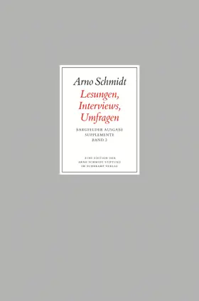 Schmidt / Arno Schmidt Stiftung |  Bargfelder Ausgabe. Supplemente | Buch |  Sack Fachmedien