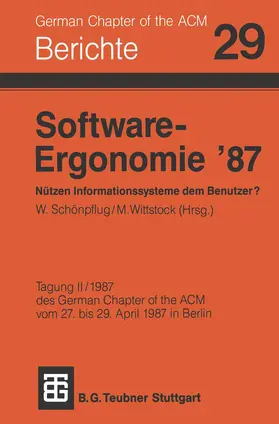 Schönpflug | Software-Ergonomie '87 Nützen Informationssysteme dem Benutzer? | Buch | 978-3-519-02670-9 | sack.de