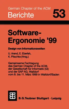 Arend / Pitschke / Eberleh |  Software-Ergonomie '99 | Buch |  Sack Fachmedien