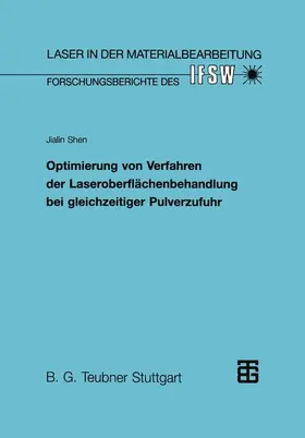  Optimierung von Verfahren der Laseroberflächenbehandlung bei gleichzeitiger Pulverzufuhr | Buch |  Sack Fachmedien