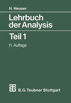 Heuser |  Lehrbuch der Analysis | Buch |  Sack Fachmedien