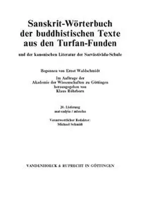 Röhrborn |  Sanskrit-Wörterbuch der buddhistischen Texte aus den Turfan-Funden. Lieferung 20 | Buch |  Sack Fachmedien