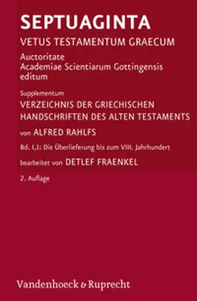 Rahlfs |  Verzeichnis der griechischen Handschriften des Alten Testaments | Buch |  Sack Fachmedien