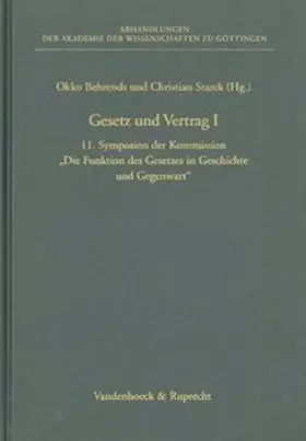 Behrends / Starck |  Gesetz und Vertrag I | Buch |  Sack Fachmedien