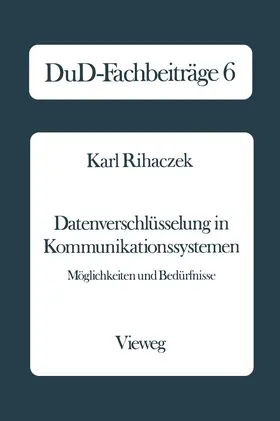  Datenverschlüsselung in Kommunikationssystemen | Buch |  Sack Fachmedien