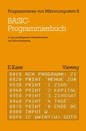 Kaier | BASIC-Programmierbuch | Buch | 978-3-528-04222-6 | sack.de