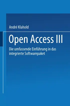 Klahold |  Open Access III | Buch |  Sack Fachmedien