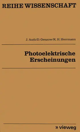 Auth |  Photoelektrische Erscheinungen | Buch |  Sack Fachmedien