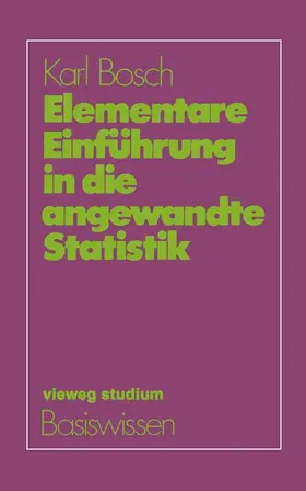 Bosch |  Elementare Einführung in die angewandte Statistik | Buch |  Sack Fachmedien
