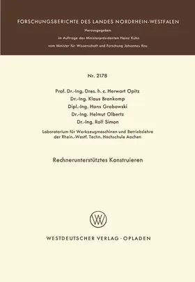 Opitz |  Rechnerunterstütztes Konstruieren | Buch |  Sack Fachmedien