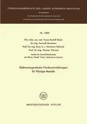 Block |  Elektromagnetische Fördereinrichtungen für flüssige Metalle | Buch |  Sack Fachmedien