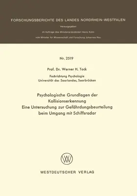 Tack |  Psychologische Grundlagen der Kollisionserkennung | Buch |  Sack Fachmedien