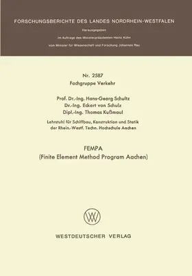 Schultz |  FEMPA (Finite Element Method Program Aachen) | Buch |  Sack Fachmedien