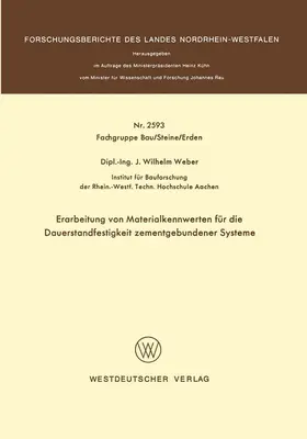Weber |  Erarbeitung von Materialkennwerten für die Dauerstandfestigkeit zementgebundener Systeme | Buch |  Sack Fachmedien
