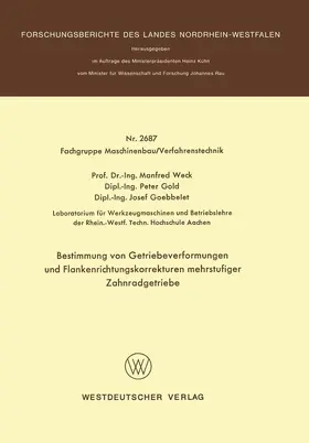 Weck |  Bestimmung von Getriebeverformungen und Flankenrichtungskorrekturen mehrstufiger Zahnradgetriebe | Buch |  Sack Fachmedien