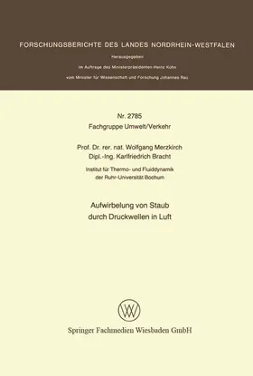 Merzkirch |  Aufwirbelung von Staub durch Druckwellen in Luft | Buch |  Sack Fachmedien