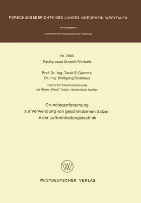 Gammal | Grundlagenforschung zur Verwendung von geschmolzenen Salzen in der Luftreinhaltungstechnik | Buch | 978-3-531-02860-6 | sack.de
