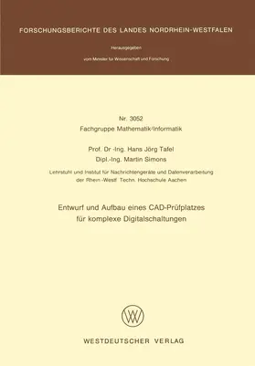Tafel |  Entwurf und Aufbau eines CAD-Prüfplatzes für komplexe Digitalschaltungen | Buch |  Sack Fachmedien