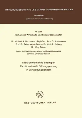 Buchmann |  Sozio-ökonomische Strategien für die nationale Bildungsplanung in Entwicklungsländern | Buch |  Sack Fachmedien