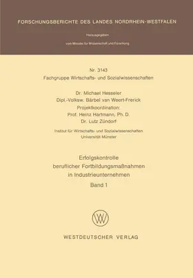 Hesseler |  Erfolgskontrolle beruflicher Fortbildungsmaßnahmen in Industrieunternehmen | Buch |  Sack Fachmedien