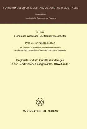 Eckart |  Regionale und strukturelle Wandlungen in der Landwirtschaft ausgewählter RGW-Länder | Buch |  Sack Fachmedien