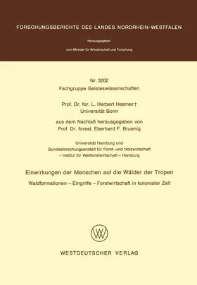 Hesmer |  Einwirkungen der Menschen auf die Wälder der Tropen | Buch |  Sack Fachmedien
