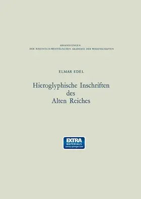 Edel |  Hieroglyphische Inschriften des Alten Reiches | Buch |  Sack Fachmedien
