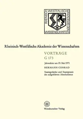 Conrad |  Staatsgedanke und Staatspraxis des aufgeklärten Absolutismus | Buch |  Sack Fachmedien