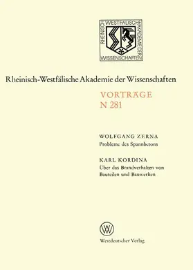 Zerna |  Probleme des Spannbetons. Über das Brandverhalten von Bauteilen und Bauwerken | Buch |  Sack Fachmedien