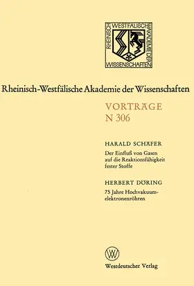 Schäfer |  Der Einfluß von Gasen auf die Reaktionsfähigkeit fester Stoffe | Buch |  Sack Fachmedien
